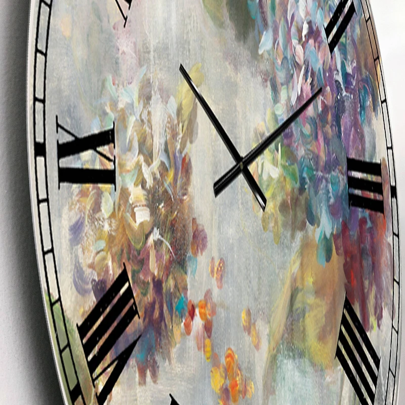 Designart 'Autumn Hydrangea Traditional Wall Clock
