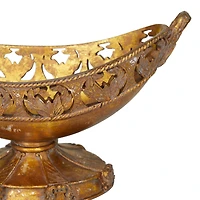 Bronze Polystone Traditional Decorative Bowl, 11" x 18" x 8"