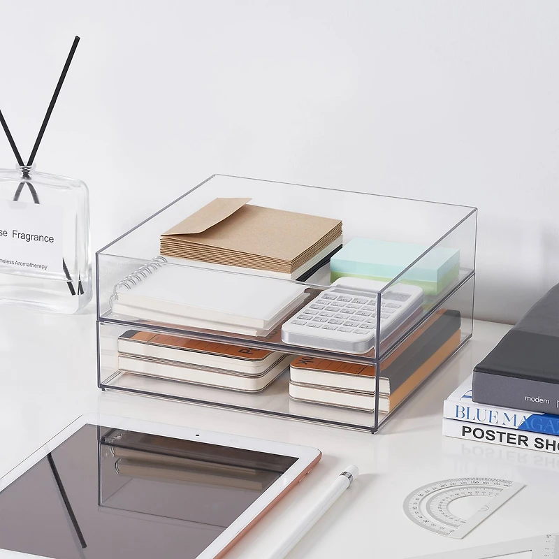 8" x 8" Clear Stacking Storage Tray by Simply Tidy™