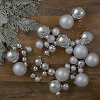 40ct. Shiny & Matte Silver Glass Ball Ornaments