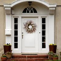 24" Spring Dark Pink & Cream Forsythia Wreath