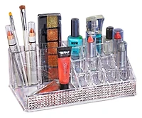 Laura Ashley 16 Section Cosmetic & Jewelry Holder in Pave Diamond Design