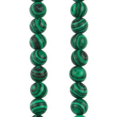 Green Reconstituted Dyed Stone Round Beads by Bead Landing