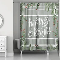 Merry & Bright Greenery Shower Curtain