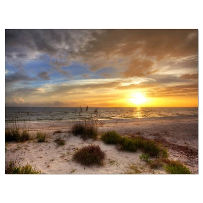 Designart - Sandy Beach with sunset