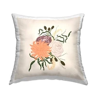 Stupell Industries Blooming Flower Bulbs Mixed Botanical Arrangement Throw Pillow, 18" x 18"