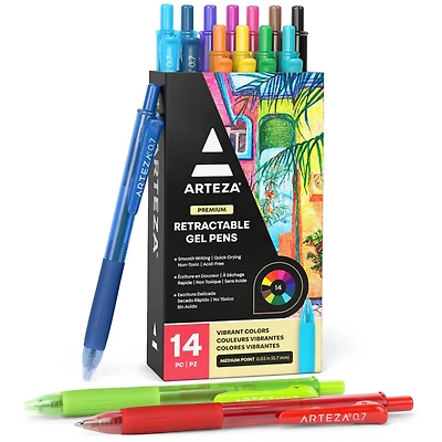 Arteza® Vibrant Colors Retractable Gel Pen Set