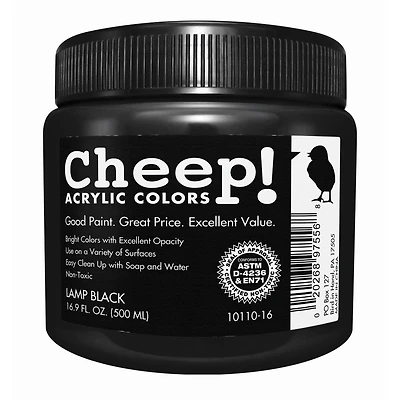 Cheep® Lamp Black Acrylic Paint, 16.9oz.