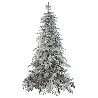 7.5ft. Pre-Lit Real Touch™️ Flocked Whistler Noble Fir Artificial Christmas Tree, Clear Lights