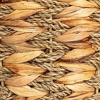 Household Essentials 11" Round Water Hyacinth & Seagrass Waste Basket