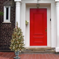 4ft. Pre-Lit Feel Real® Snowy Bristle Berry Artificial Christmas Entrance Tree, Clear Lights