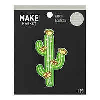 Green Embroidered Cactus Iron On & Adhesive Patch by Make Market®