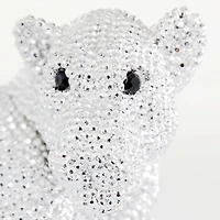 9" White Polystone Leopard Glam Sculpture