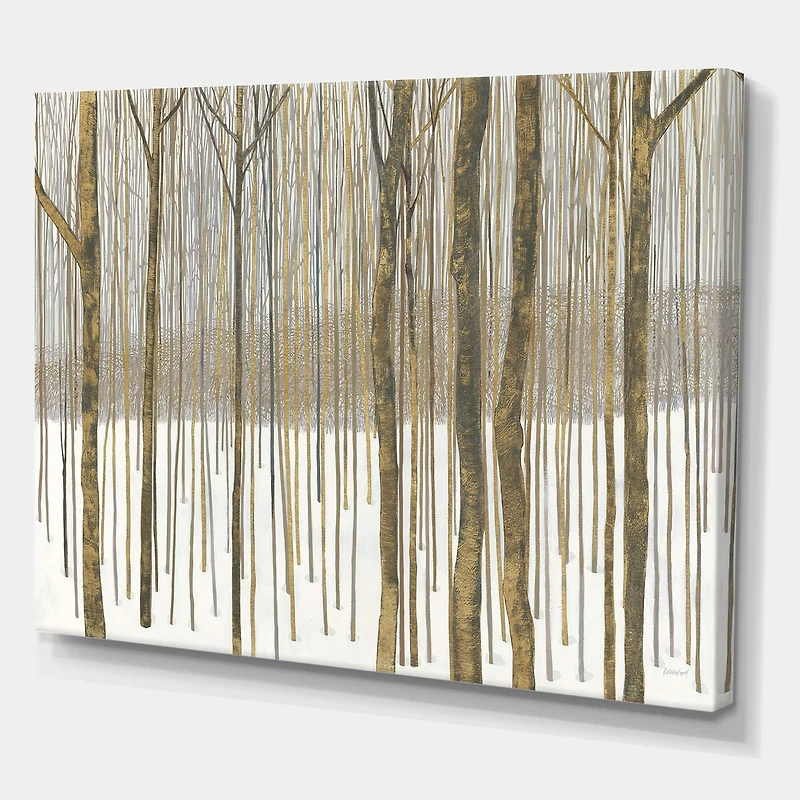 Designart - Forest in Winter Gold