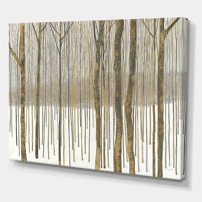 Designart - Forest in Winter Gold