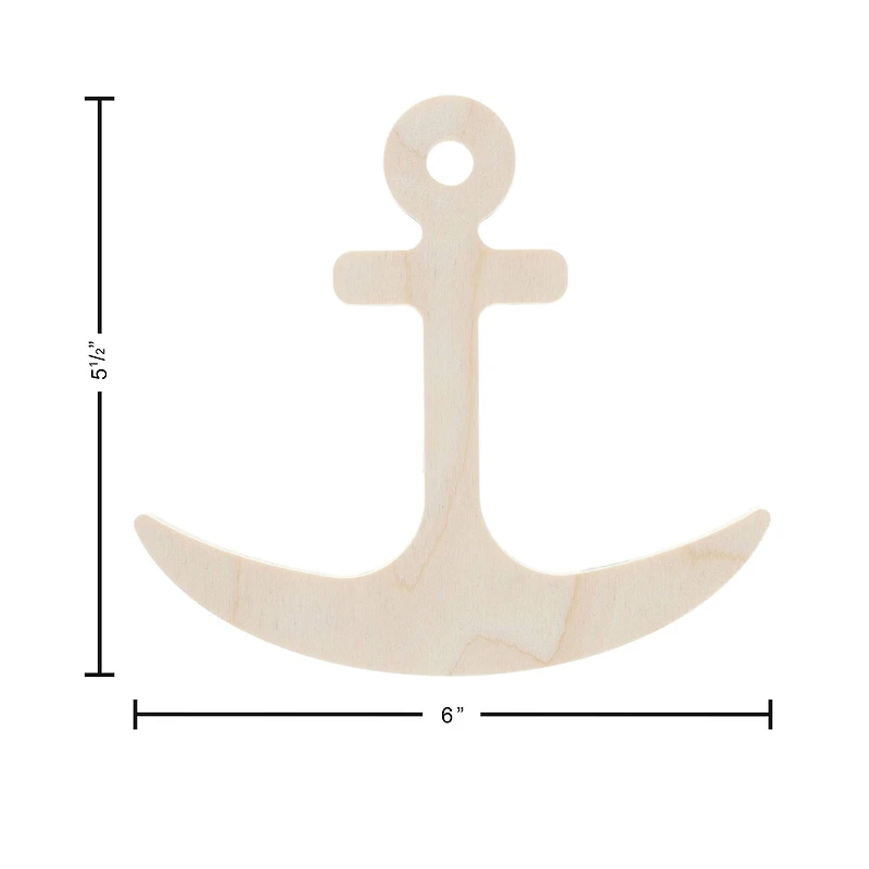 Leisure Arts® 6" Rocking Anchor Wood Shape