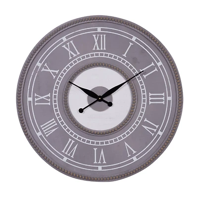 30" Gray Wood Farmhouse Wall Clock