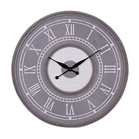 30" Gray Wood Farmhouse Wall Clock