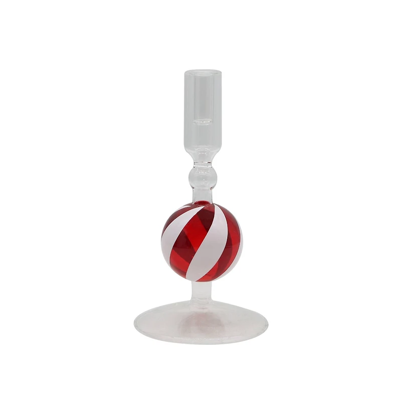 Glass Peppermint Candy Narrow Taper Holder by Ashland®