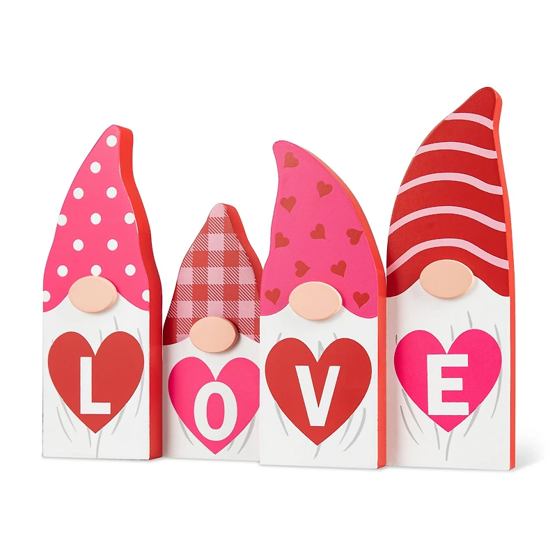 Glitzhome® 11" Valentine's Love Wooden Gnome Table Decor