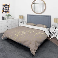 Designart 'Golden Marble Design II' Mid-Century Duvet Cover Set