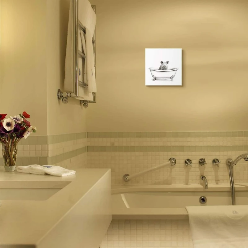 Stupell Industries Hog in Bath Tub Wall Art