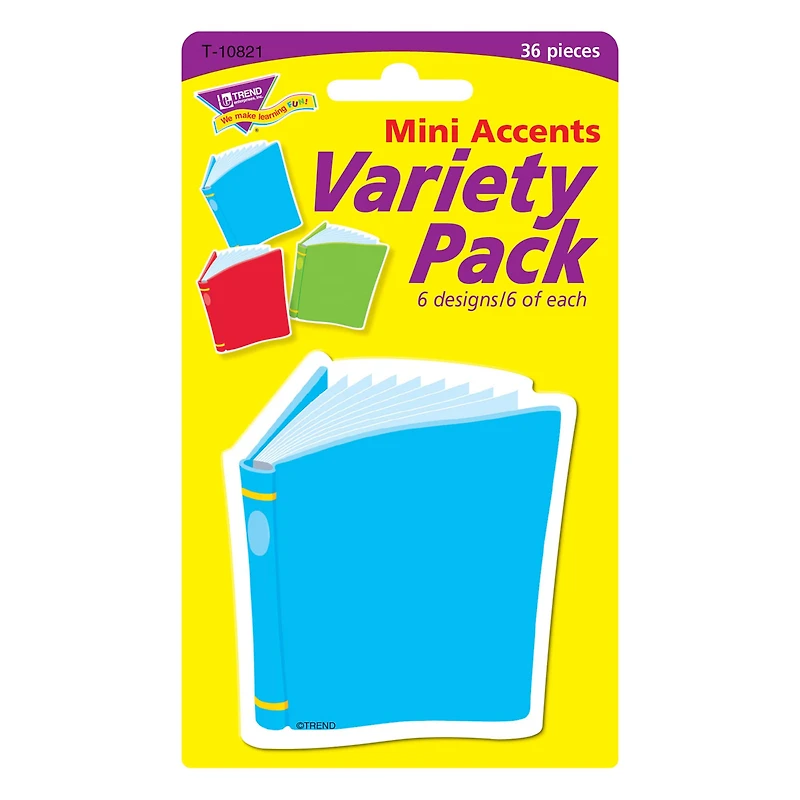 Trend Bright Books Mini Accents Variety Pack, 6 Packs of 36