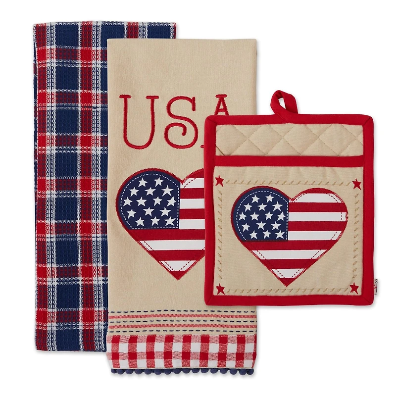 DII® Americana Love Potholder Gift Set