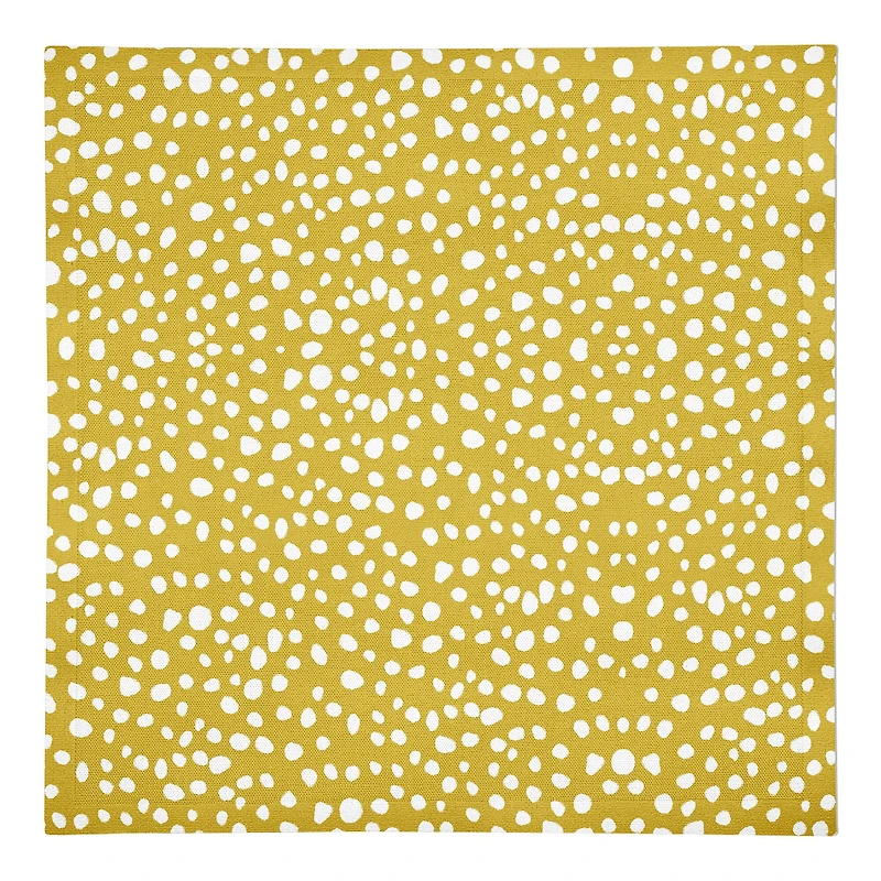 Yellow Painted Spots 10" x 10" Cotton Twill Napkin