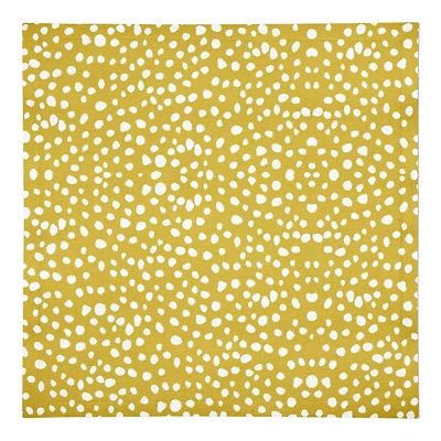 Yellow Painted Spots 10" x 10" Cotton Twill Napkin