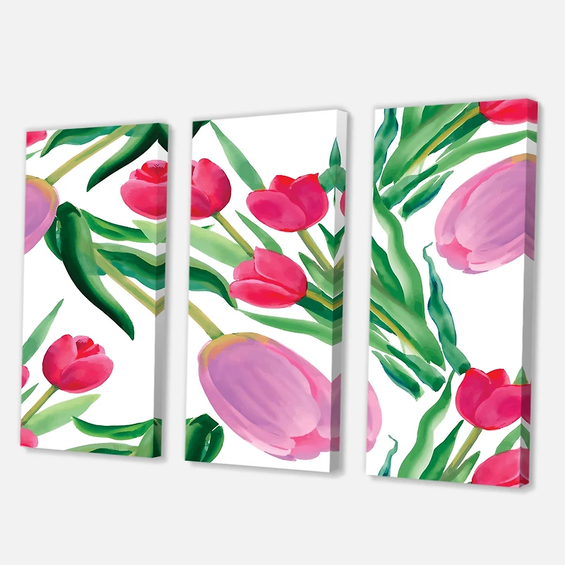 Designart - Blooming Beautiful Pink Tulips Flowers