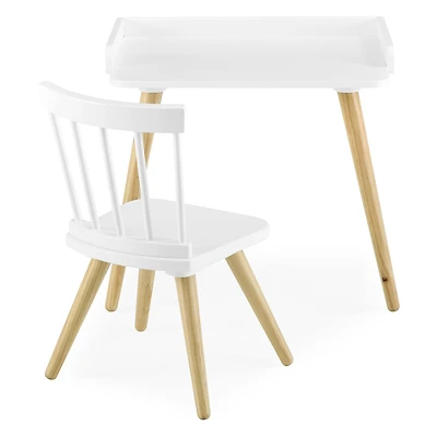Delta Children Bianca White & Natural Essex Desk & Chair Set