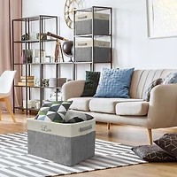 Sorbus 11" Gray Twill Cursive Love Live Laugh Storage Basket Set