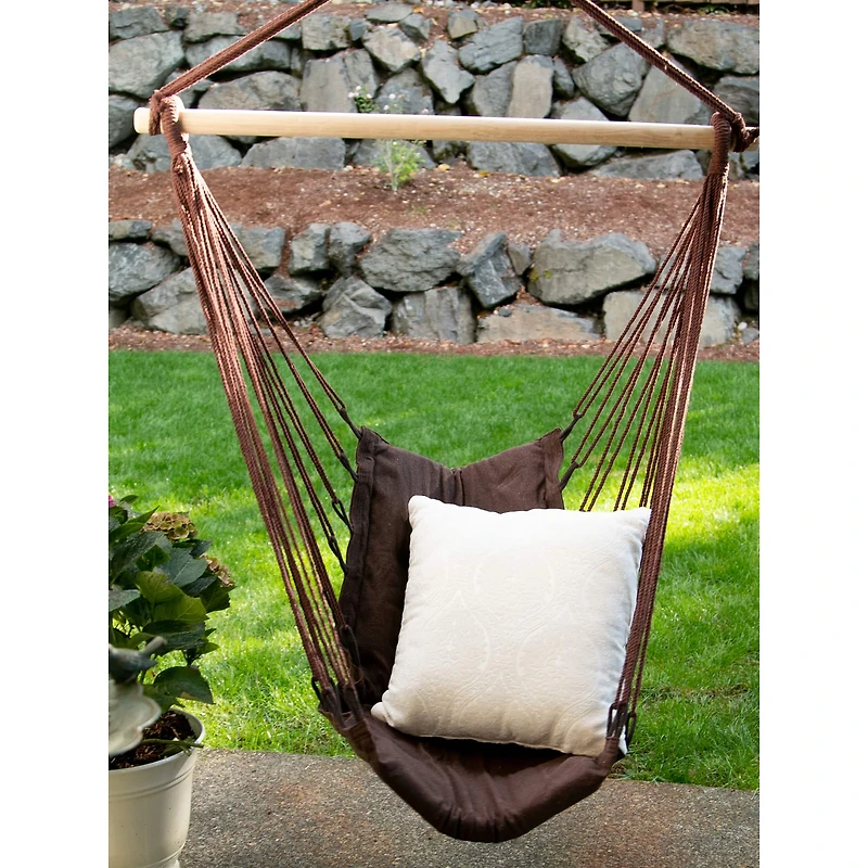 Espresso Cotton Padded Swing Chair
