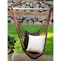 Espresso Cotton Padded Swing Chair