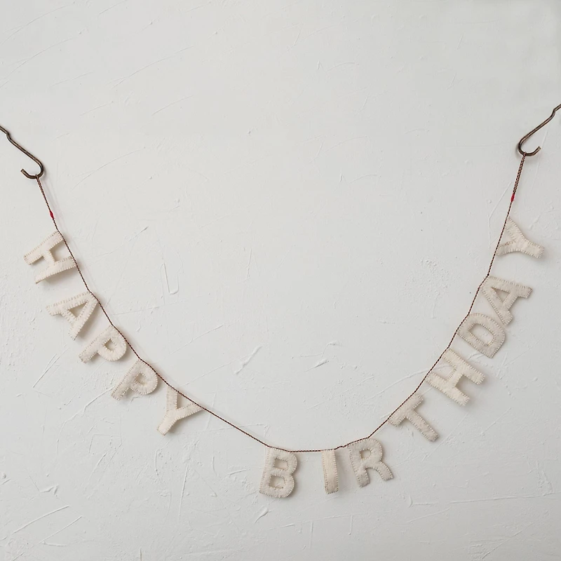 Hello Honey® 6ft. Natural Felt Happy Birthday Banner