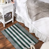 DII® Cabana Stripe Handwoven Recycled Yarn Rug