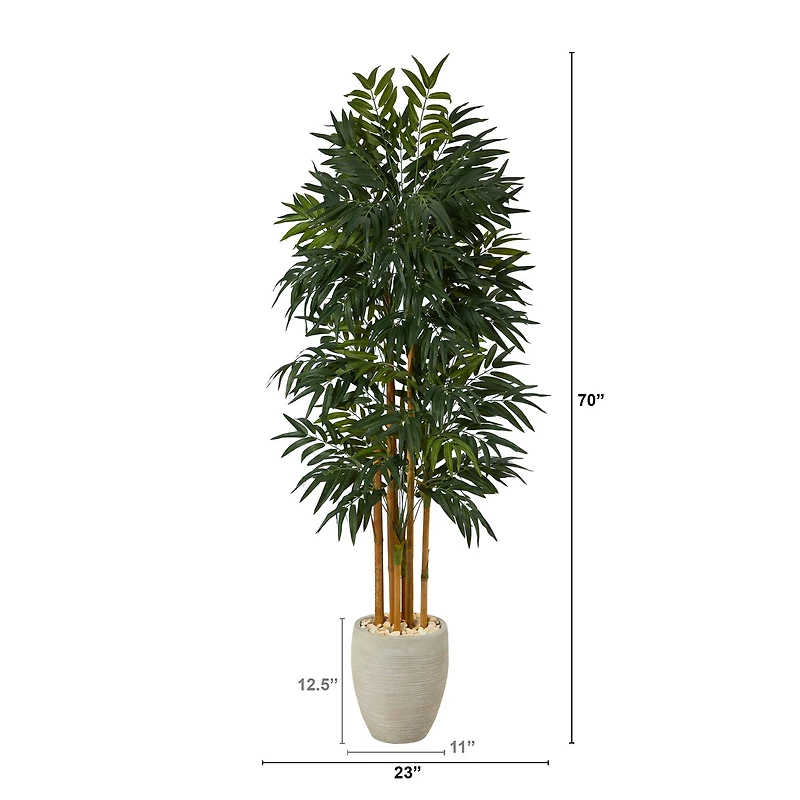 6ft. Phoenix Palm Tree in White Planter with Stand