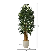 6ft. Phoenix Palm Tree in White Planter with Stand