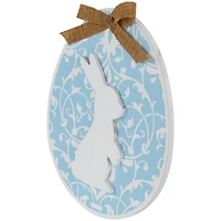 9.5" Easter Egg Bunny Wall Décor with Burlap Bow
