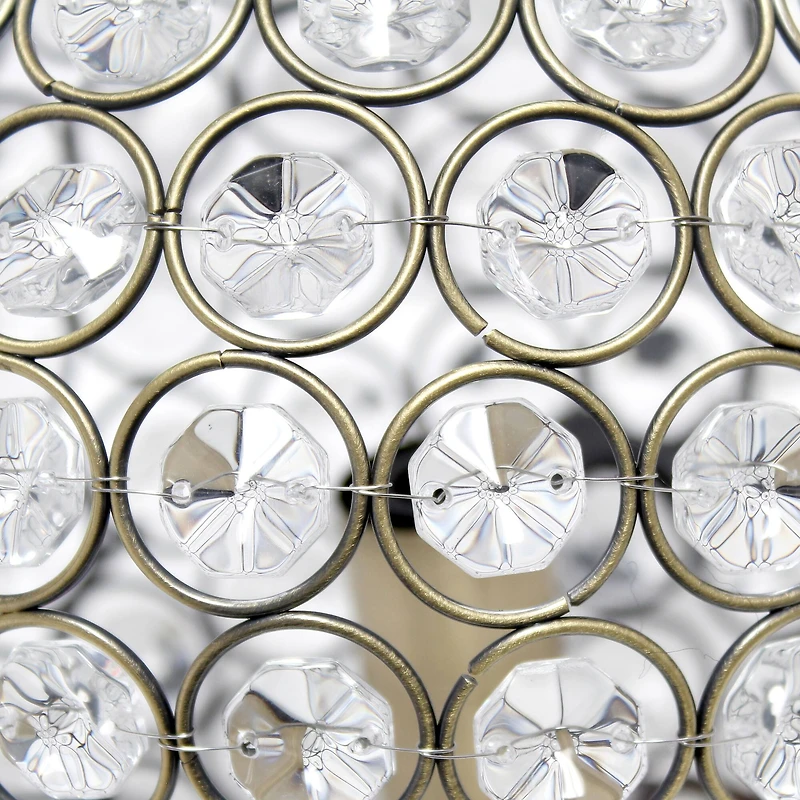 Lalia Home 8" Antique Brass Elipse Crystal Glam Orb Table Lamp