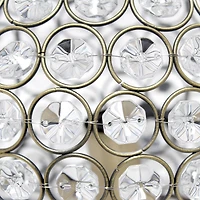 Lalia Home 8" Antique Brass Elipse Crystal Glam Orb Table Lamp