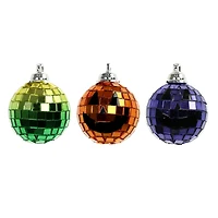1.5" Green, Orange & Blue Disco Halloween Ball Ornaments, 6ct. by Ashland® 