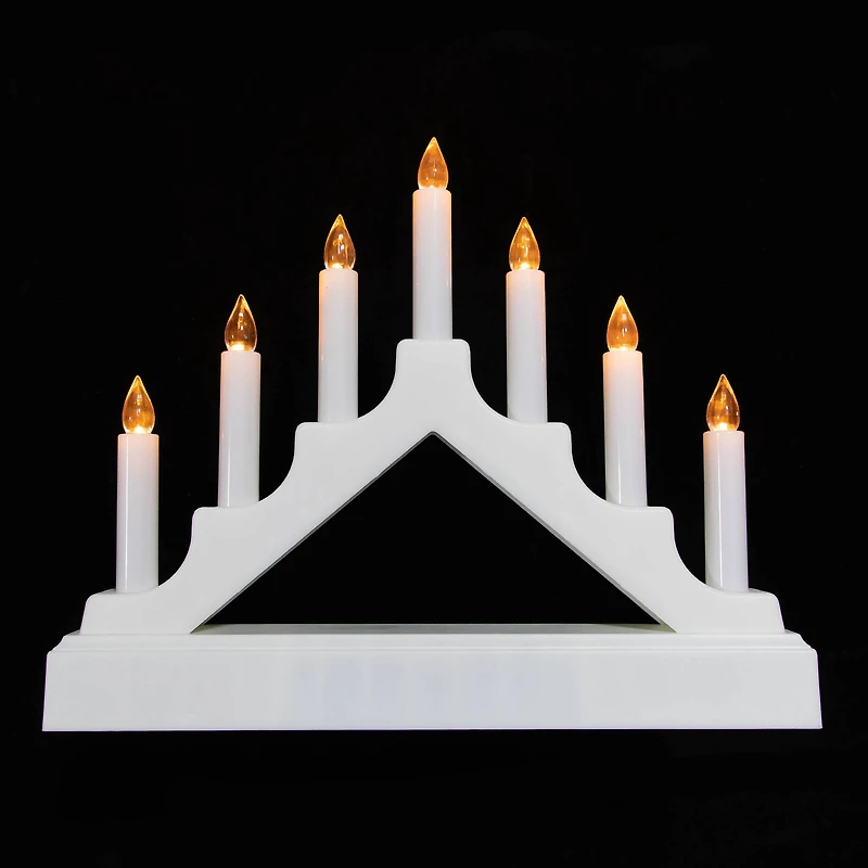 13.5" Pre-Lit LED 7-Tier White Candelabra Christmas Decoration