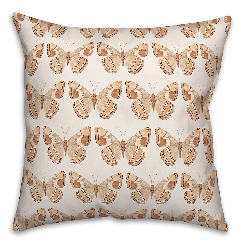 Boho Cream Butterfly Throw Pillow