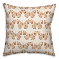 Boho Cream Butterfly Throw Pillow