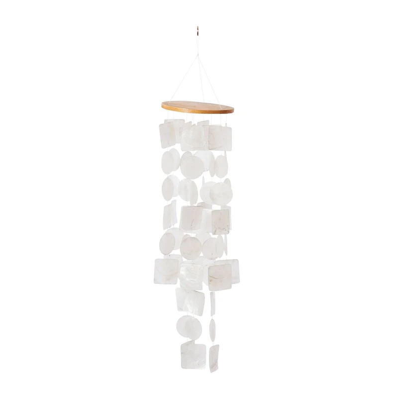 White Capiz shell Coastal Windchime, 20"