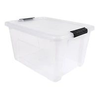 IRIS® 32qt. Buckled Clear Boxes with Clear Buckle Lids, 4ct.