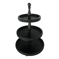 Hello Honey® 25" Black 3-Tier Wood Tray