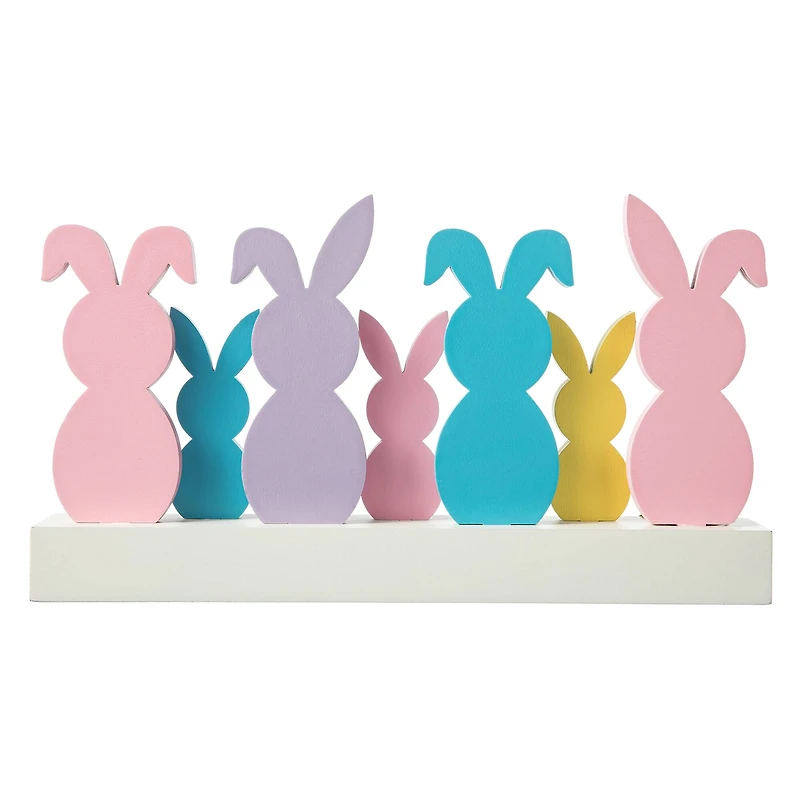 Glitzhome® 11.75" Easter Wooden Bunny Family Table Décor